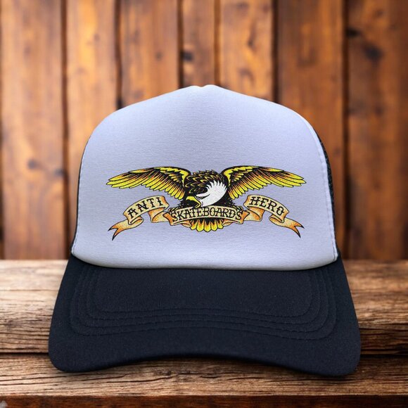 Unbranded Other - Retro Anti-Hero Skateboard Mens Trucker Hat Black Snapback Skateboard Ball Cap